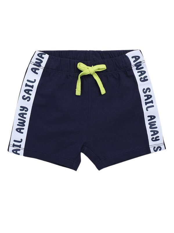 Boys White & Blue Printed T-Shirt with Short Pants image number 2